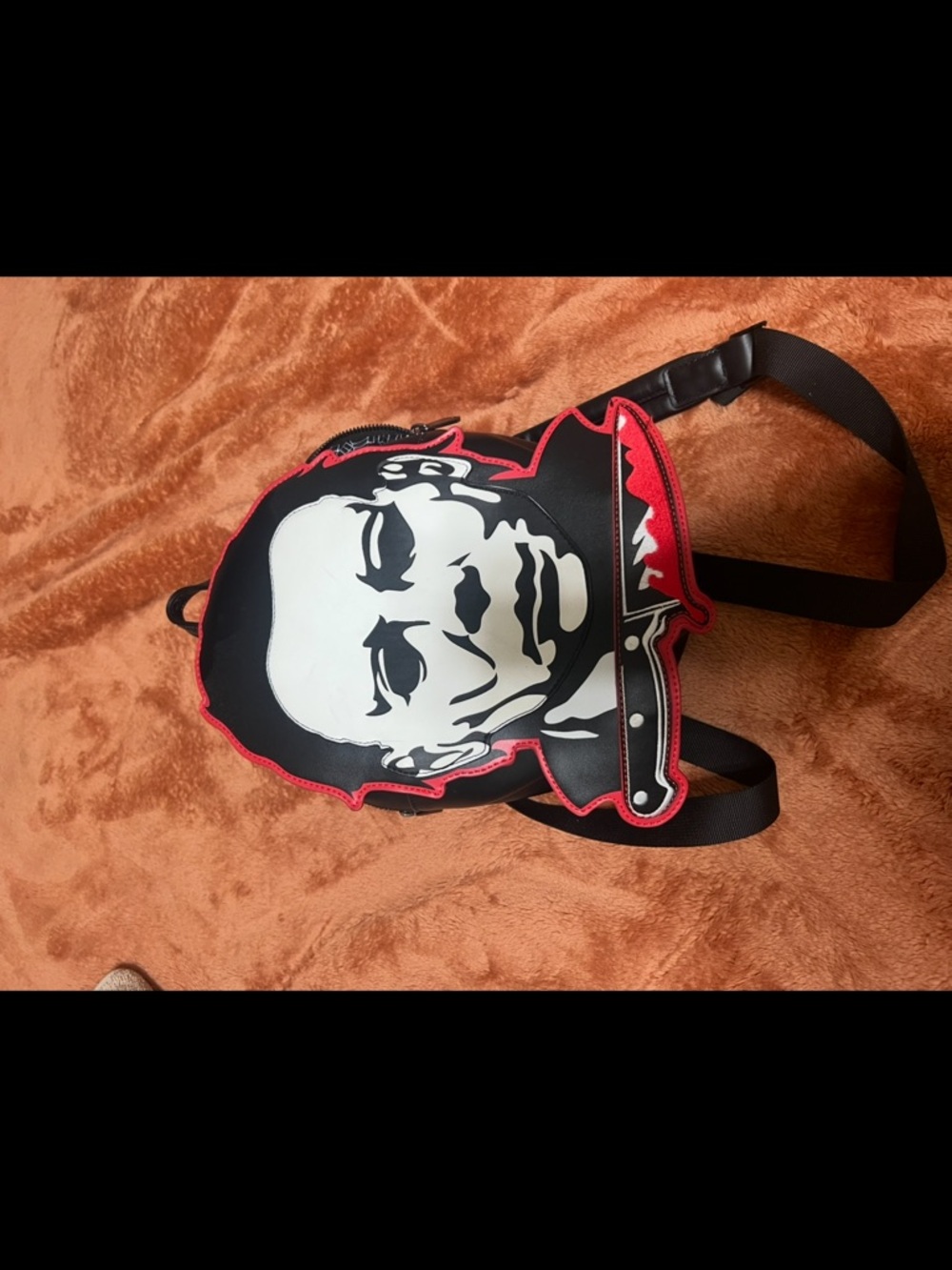 Michael Myers’s mini backpack Bag in Black, White & Red Trim